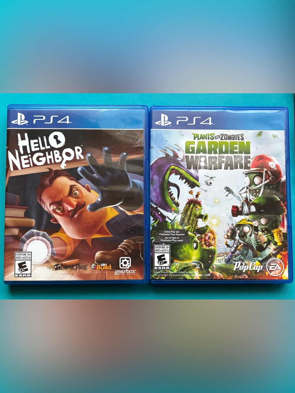 Set of 2 PS4 Games - Hello Neighbor and Plants BS Zombies: Garden Warfare